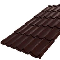 Металлочерепица Ruukki Monterrey Premium Pural Matt,  цвет Темно-коричневый